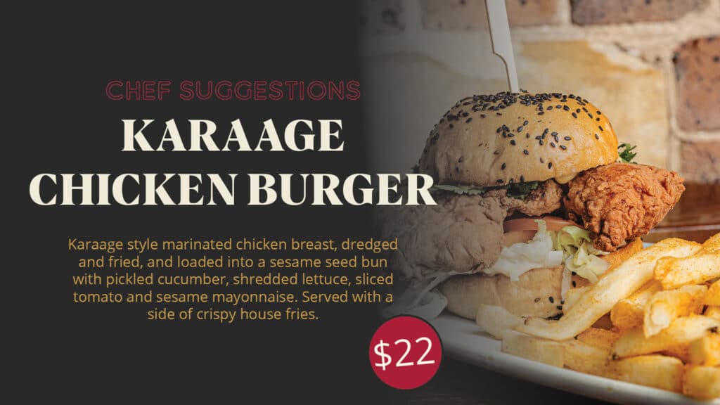 Karaage chicken burger promo