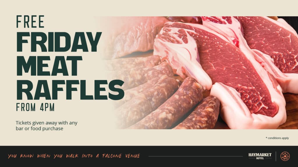 Friday meat raffle promo
