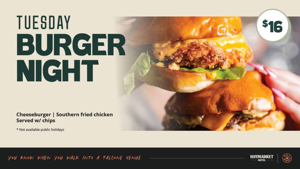 Burger night promo