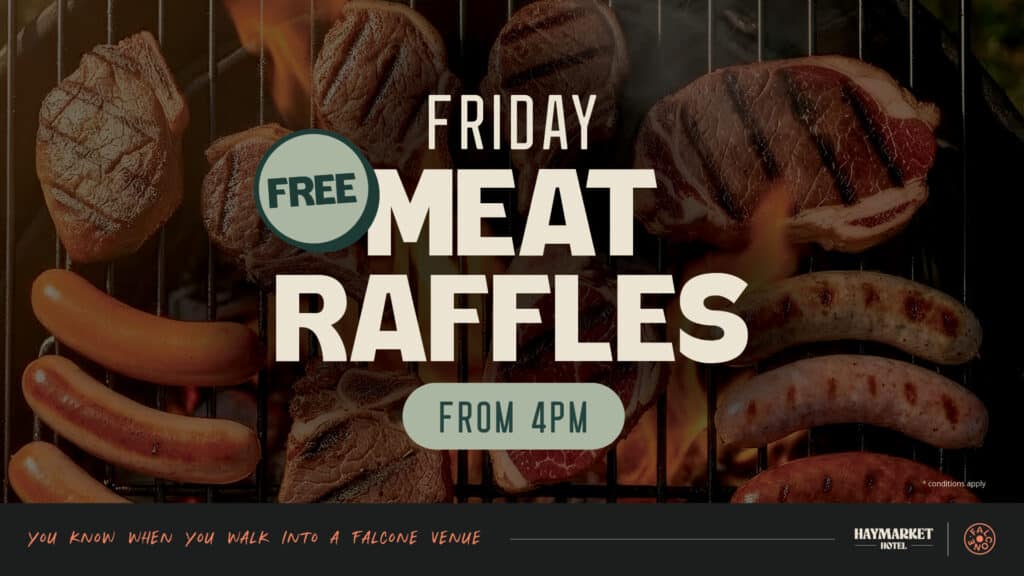 Friday meat raffle promo